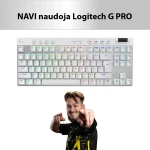 Žaidimų klaviatūra Logitech G Pro X TKL Lightspeed, US išdėstymas, Baltos spalvos