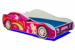 Vaikiška lova ADRK Furniture LED Car, 70x140 cm, įvairių spalvų