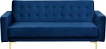 Beliani Mėlyna aksominė sofa-lova ABERDEEN