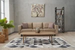 Kalune Design 3 vietų sofa Kale Velvet - Kreminis