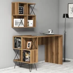 Kalune Design Hommy Craft rašomasis stalas Extra 2, rudas (Walnut)/juodas