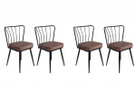 4-ių kėdžių komplektas Kalune Design Yildiz 947 V4, rudas