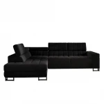 Kampinė sofa-lova Laris, juoda