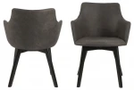 2-jų kėdžių komplektas Bella, tamsiai pilkas