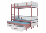 Dviaukštė lova ADRK Furniture Etapo 80x180cm, rožinė/balta