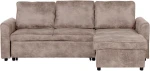 Beliani Kairė kampinė sofa, raudona eko oda NESNA