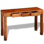 Konsolinis staliukas/spintelė iš Sheesham medienos, 3 stalčiai, 80 cm