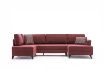 Kampinė sofa-lova Eris, raudona
