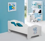 Vaikiška lova Adrk Furniture Amadis Blue Bear, 70x140 cm, balta