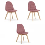 3-ių kėdžių komplektas Oskar Bora, rožinis