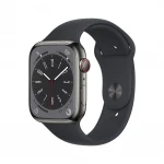Apple Watch Series 8 GPS + Cellular 45mm Graphite Stainless Steel Case ,Midnight Sport Band - MNKU3UL/A