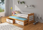 Vaikiška lova ADRK Furniture Tiarro su šonine apsauga, 80x180 cm, pilka/ruda