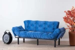 Kalune Design Mėlyna 3 vietų sofa-lova Nitta Triple - Mėlyna