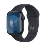 Išmanusis laikrodis Apple Watch Series 9 GPS, 41 mm, Vidurnakčio spalvos aliuminio korpusas su vidurnakčio spalvos sportiniu dirželiu - M/L