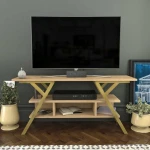 TV staliukas Kalune Design Televizoriaus stovas Minerva - Gold, Oak