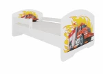 Vaikiška lova ADRK Furniture Pepe Fire truck, 70x140 cm, įvairių spalvų