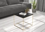 Kavos staliukas ADRK Furniture Elena 50x50 cm, juodas/aukso