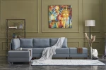 Kalune Design Kampinė sofa-lova Fly Left - Mėlyna