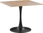Beliani Valgomasis stalas 90 x 90 cm ryški mediena su juoda BOCA