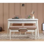 Kalune Design Išplečiamas pietų stalas ir kėdės (4 vienetai) Vina 0900 - Baltas Stone