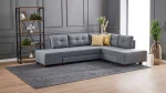 Kalune Design Kampinė sofa-lova Manama Corner Sofa Bed Right - Pilkas