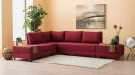 Kalune Design Kampinė sofa-lova Fly Corner Sofa Bed Left - Claret Raudona