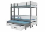 Dviaukštė lova ADRK Furniture Etapo 80x180cm, pilka