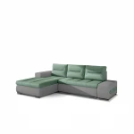 Kairinė kampinė sofa Eltap Ottavio, žalia/pilka