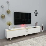 TV staliukas Kalune Design Televizijos vienetas Luxia - Baltas, Gold