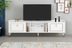 TV staliukas Kalune Design Televizoriaus stovas Rudy v2 - Baltas, Gold