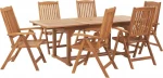 Lauko baldų komplektas Beliani Shumee Sodo rinkinys medinis stalas ir 6 JAVA kėdės
