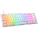 Ducky One 3 Aura Baltas Mini klaviatūra žaidimams, RGB LED – Gateron Baby Kangaroo – DE išdėstymas