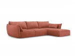 Dešininė kampinė sofa Vanda, 4 sėdimos vietos, raudona