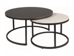 2-jų kavos staliukų komplektas Signal Ferrante A, juodas/baltas
