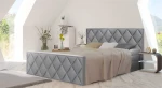 Kontinentinė lova Mozzo, 200x200 cm, pilka