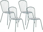 Beliani Lumarko Parinktas 4 sodo kėdės metalo šviesiai mėlyna CALVI!
