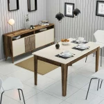 TV staliukas Kalune Design Svetainės baldų rinkinys Milan 525 - Walnut, Kreminis