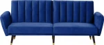 Beliani Velour sofa tamsiai mėlyna VIMMERBY