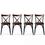 4-ių kėdžių komplektas Kalune Design Ekol - 1332, rudas/juodas