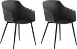 Beliani 2 valgomojo kėdžių rinkinys juodas FONDA