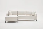 Kampinė sofa Asir Berlin Left, smėlio/juodos spalvos