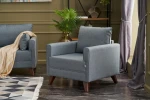 Kalune Design 1 vietos sofa Bella Soft Tekli Koltuk - Mėlyna