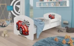 Vaikiška lova Adrk Furniture Pepe car zigzag, 80x160 cm, balta