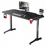 Žaidimų stalas Ultradesk Frag Gaming Desk, Juodas su juodu kilimėliu