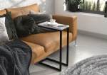 Šoninis staliukas ADRK Furniture Spark, 62x30x40 cm, pilkas/juodas