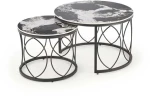 ALEXANDRA set of two coffee tables, juodas marble / juodas