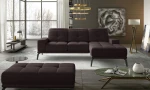 Dešininės kampinės sofos ir pufo komplektas Eltap Torrense, tamsiai violetinis