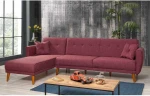Kalune Design Kampinė sofa-lova Aria Corner - Claret Raudona
