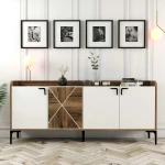 TV staliukas Kalune Design Konsolė Venedik - Walnut, Baltas