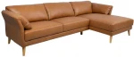 Corner sofa COLLINS RC, cognac ruda leather